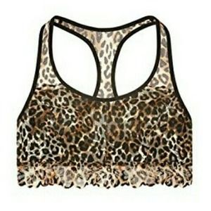 Victoria's Secret PINK XS Animal Print Leopard Racerback Bralette New